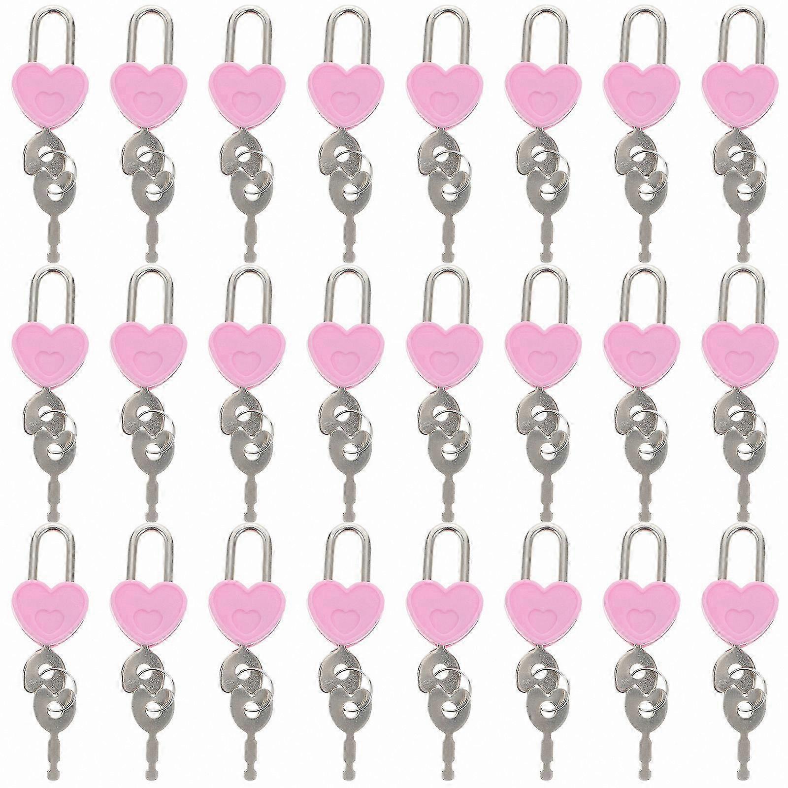 Security Heart-Shaped Mini Padlocks, 24 Pcs