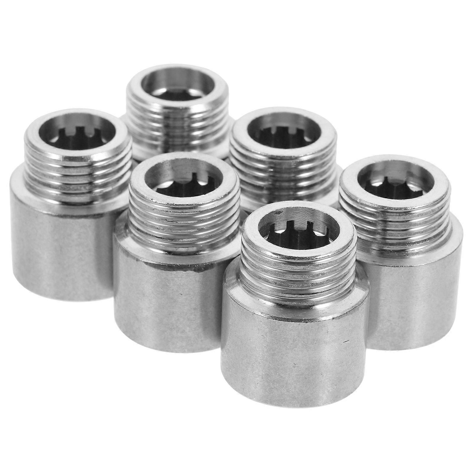 6pcs Stainless Steel 1/2 Thread Reducer Coupling Extension Pipe Fitting Adapter