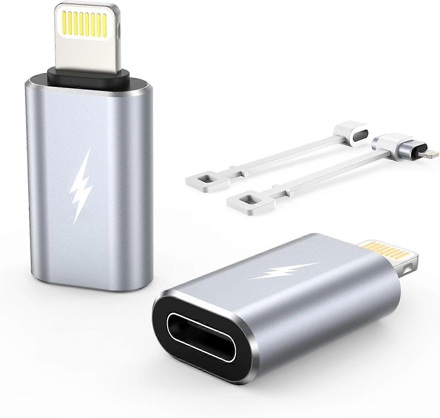 TechMatte USB C to Lightning Adapter 2 Pack 2.2A Charging Data Transfer