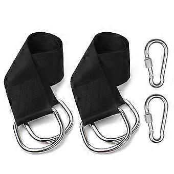 2Pack Heavy Duty Swing Hanging Straps with Carabiners, Adjustable Outdoor Connecting Straps for Luggage and Gear (5×150cm)