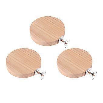 Wooden Pet Platform Round Cage Springboard for Hamster 3Pcs Set