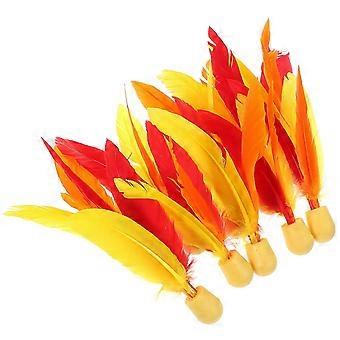 10pcs High Elasticity Badminton Three-hair Colorful Cricket Balls Paddle Badminton Feather Balls Sports Accessories Sports Fitness (Random Color)@d3
