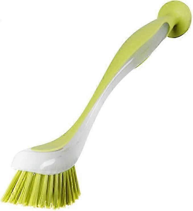 Ergonomic Suction Cup Dish Brush Green