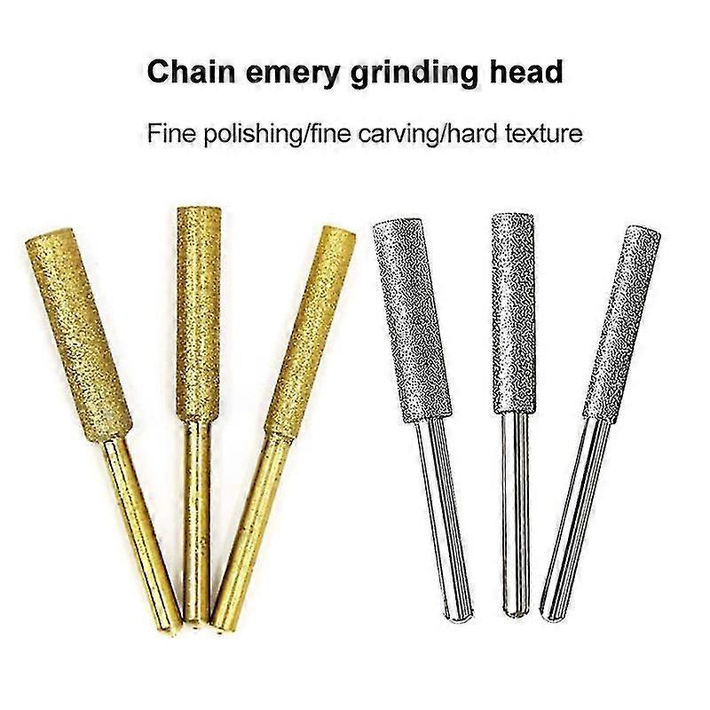 5 Pieces Diamond Coated Cylindrical Burr Chainsaws Sharpener Stone File Chainsaws Sharpening