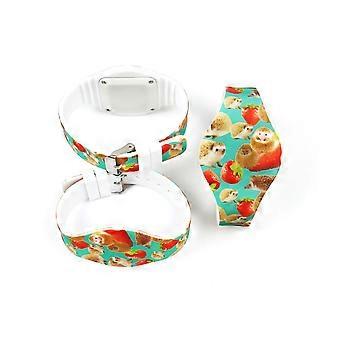 Kids LED Watch Silicone Electronic Wristbands for Time Keeping Strawberry Pattern