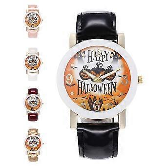 Pumpa Häxa Slott Quartz Klocka Halloween Tema För Damer Mode Bälte Quartz Klocka