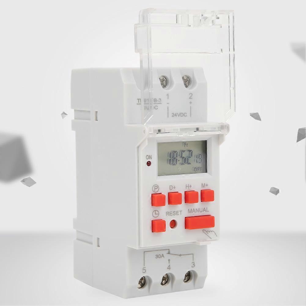 DC 24V 30A Weekly 12 24hrs Timer Switch LCD On Off Control Programmable Time Relay