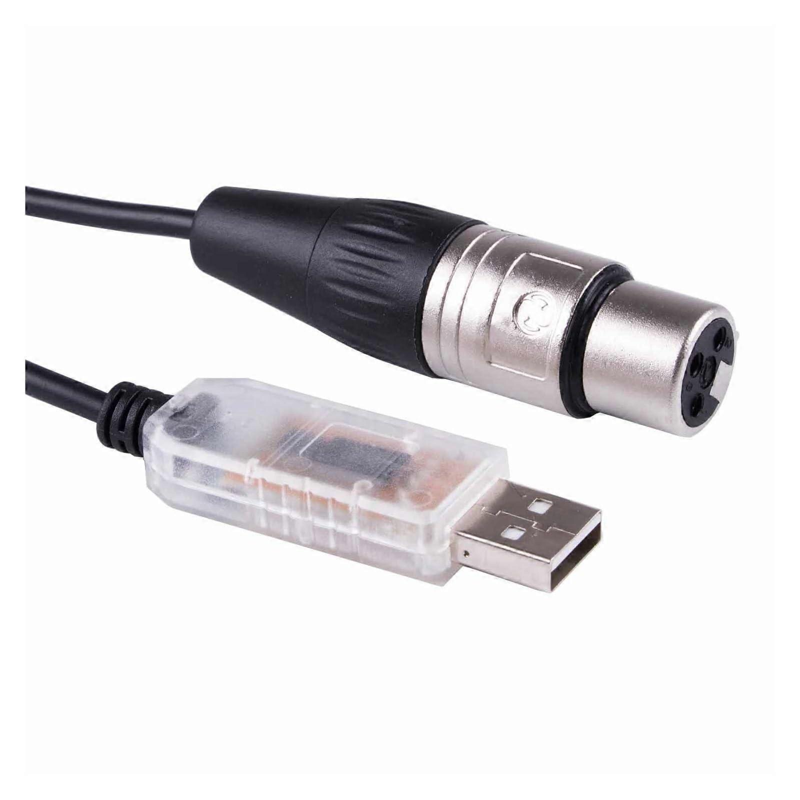 FT232RL USB to XLR DMX Control Serial Converter Cable, 16ft