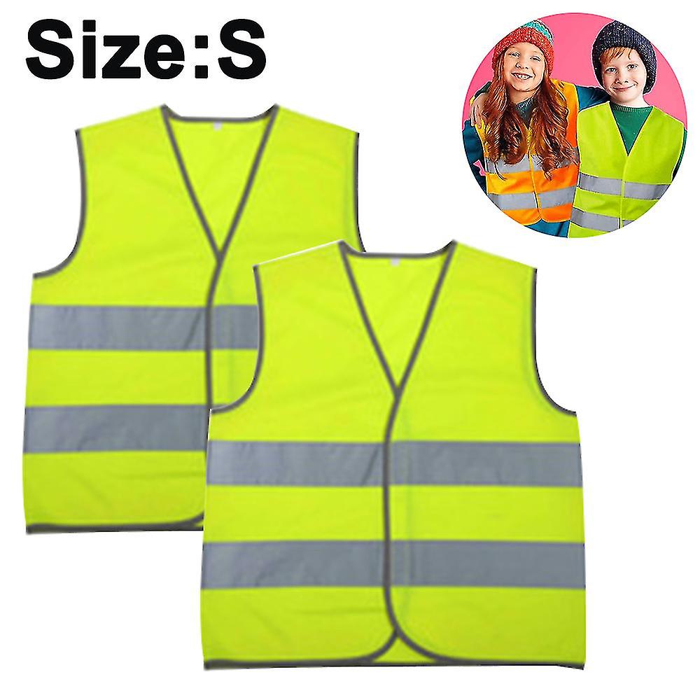 2023 - 2 Pcs Safety Vests Bulk Pack - Reflective High Visibility, Kids, Mesh