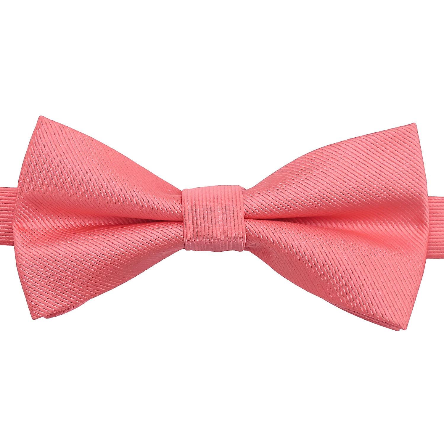 Coral Plain Twill Pre-Tied Bow Tie