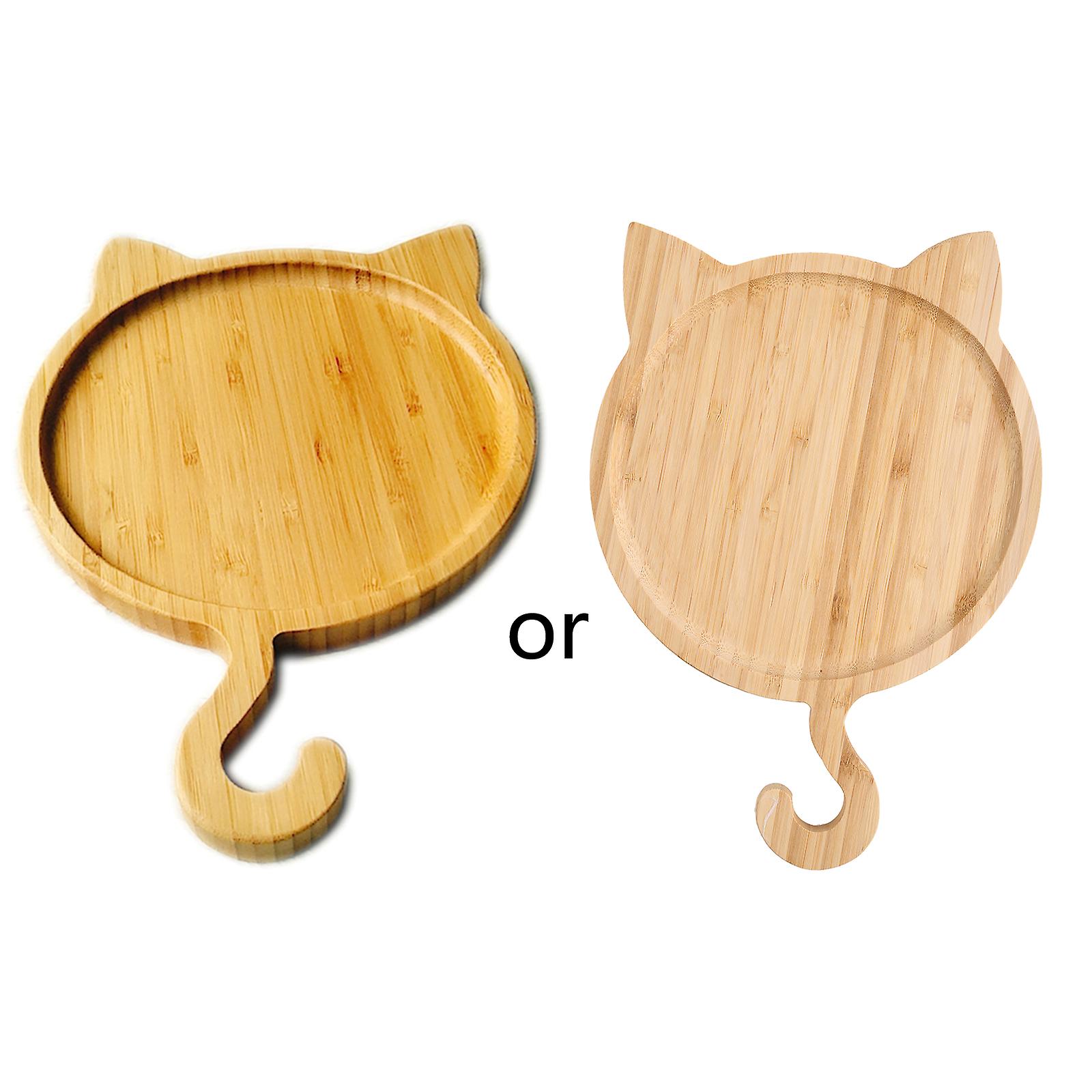 Dessert Plates Solid Wood for Cat Shapes Plates Fruit Trays Tea Plate Tableware