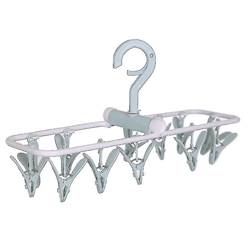 Foldable Clip And Drip Laundry Hanger With 12 Strong Pegs Clip Drying Drip Hanger