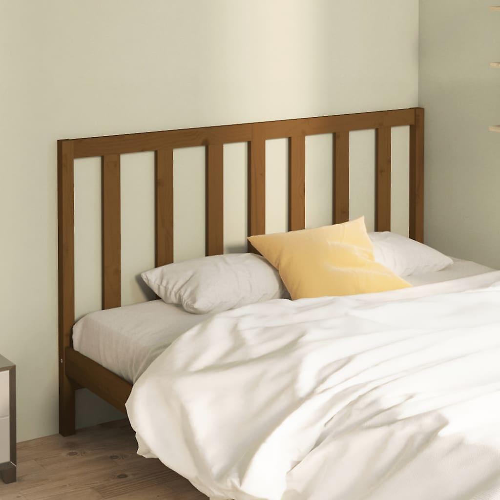 Headboard Honey Brown 126x4x100 cm Solid Pine Wood