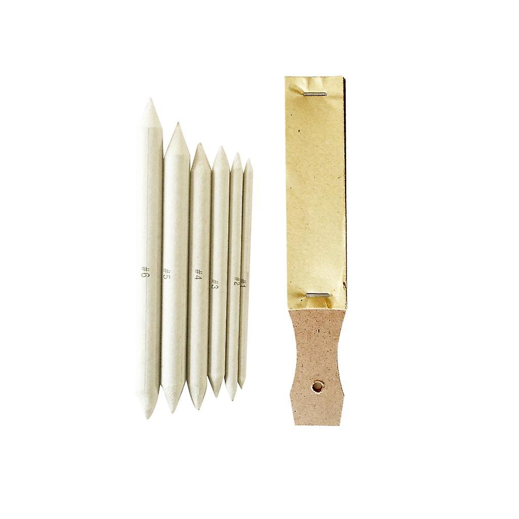 6pcs Sketch Paper Pen Eraser Pen with Sandpaper Pencil Pointer for Drawing