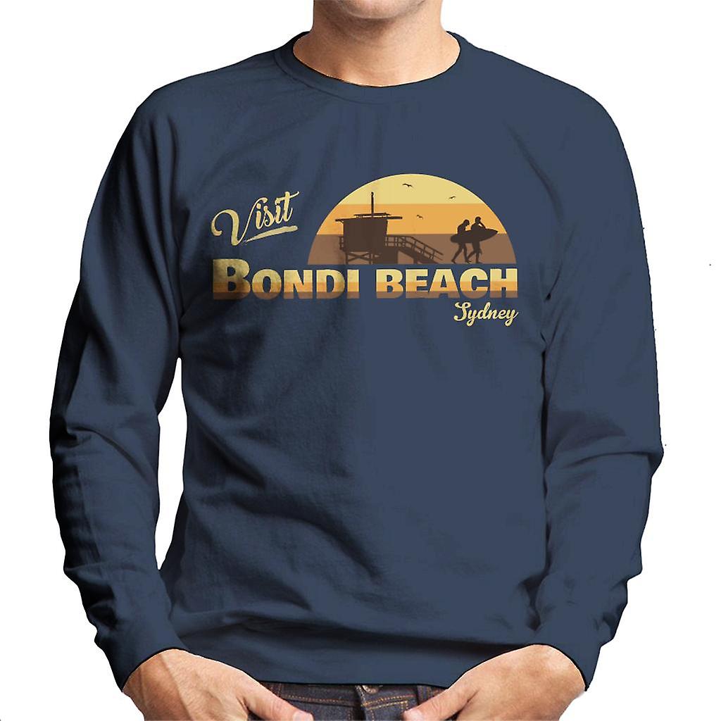 Bezoek Bondi Beach Retro Beach mannen Sweatshirt