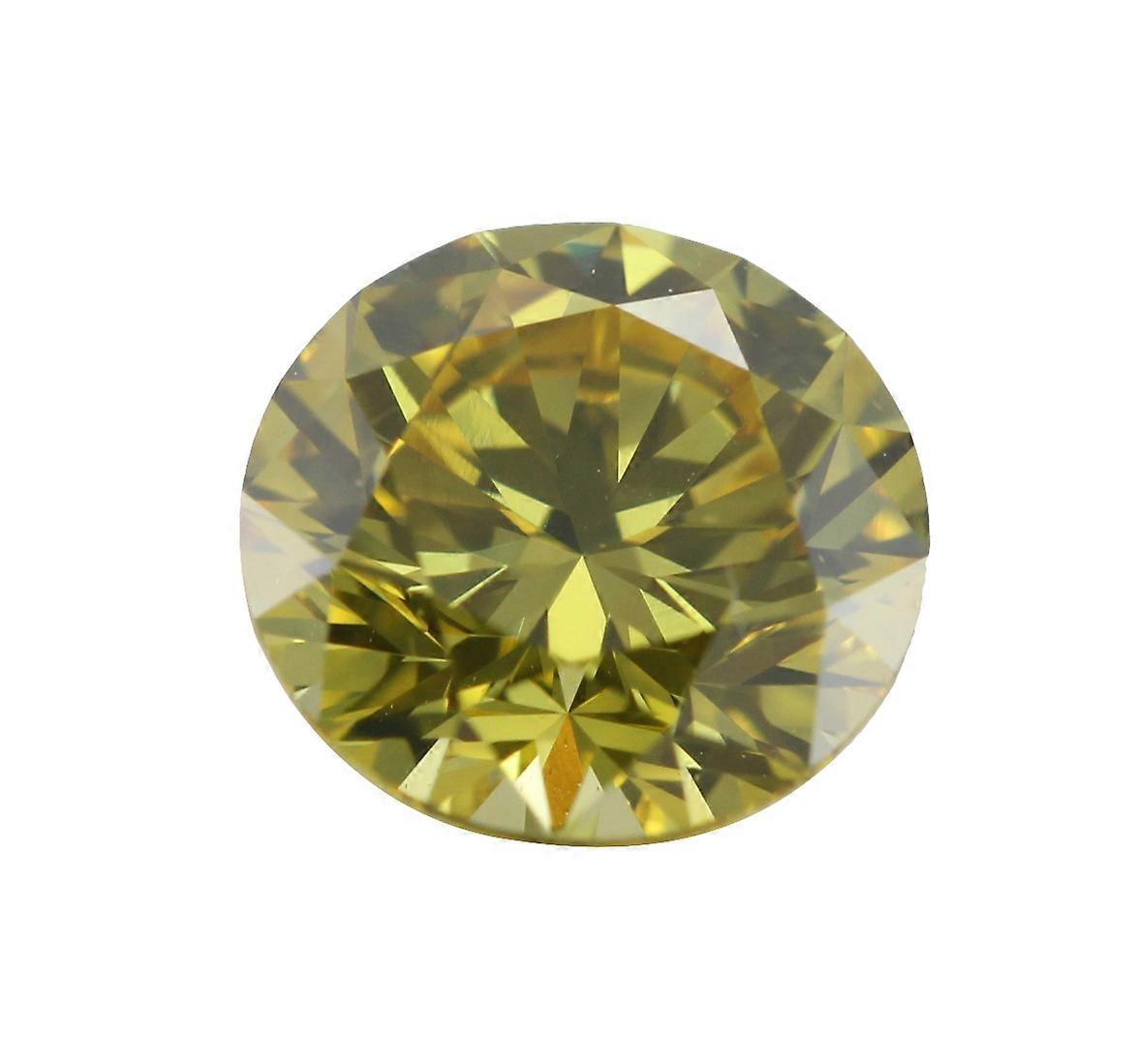 Round Cut Loose Diamond (0.81 Ct,Canary Yellow(Irradiated) Color,VS1 Clarity)