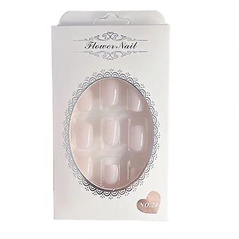 Solid Coconut White Short Fake Nails Splitterfeste, wischfeste Fake Nails für Bühnenauftritte
