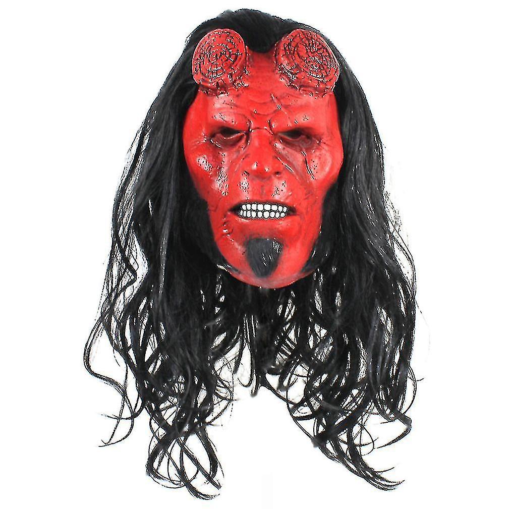 Hell Baron Mask Horror Latex Wig Headgear Cosplay Props