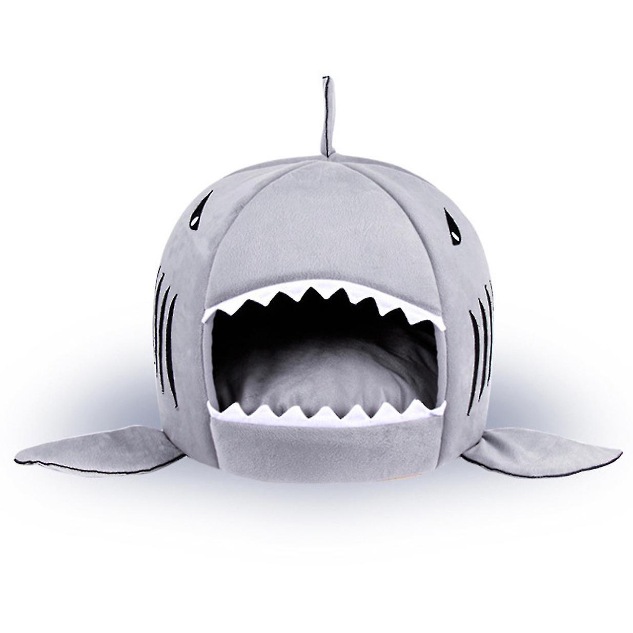 Dog Bed Shark Cat Bed Pet Cave For Small Pets With Removable Cushion Water Resistant Bottom
