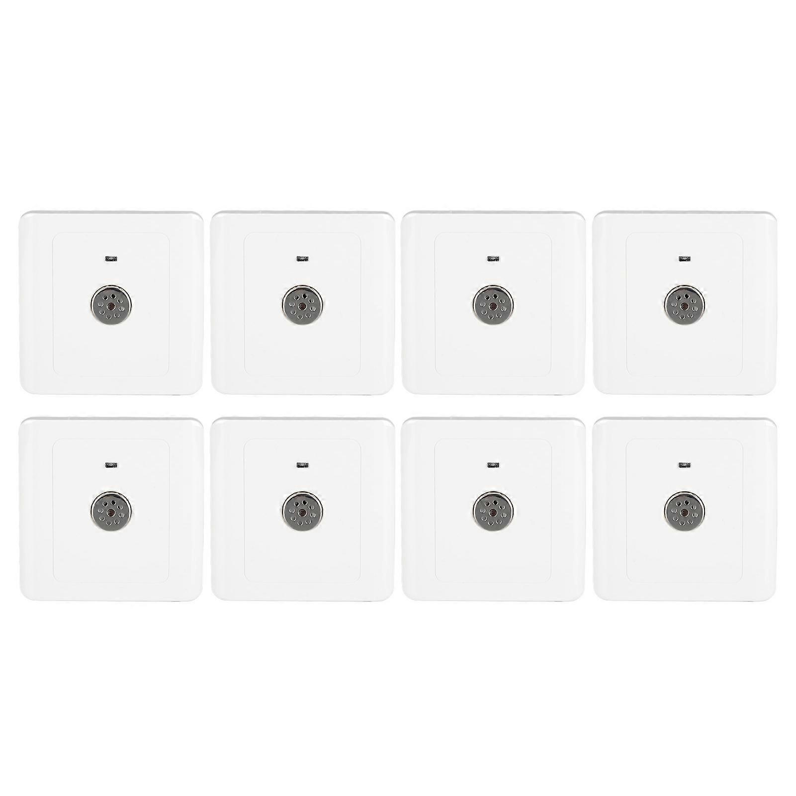 Multipurpose Functionality White Decorative Covers, Energy Saving Delay Switches For Sound And Light Control, Wall-Mounted 8Pcs For Home Office