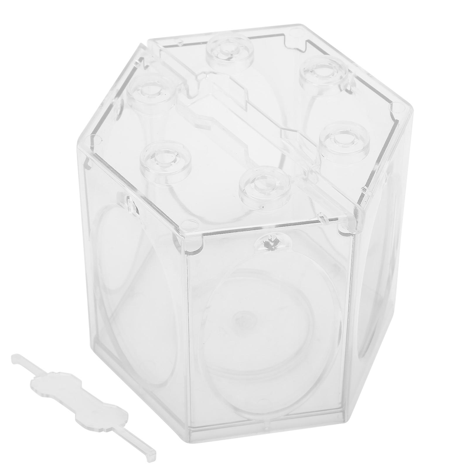 Hexagonal Portable Mini Fish Tank Lantern Birdcage 12x10.5x11cm Transparent