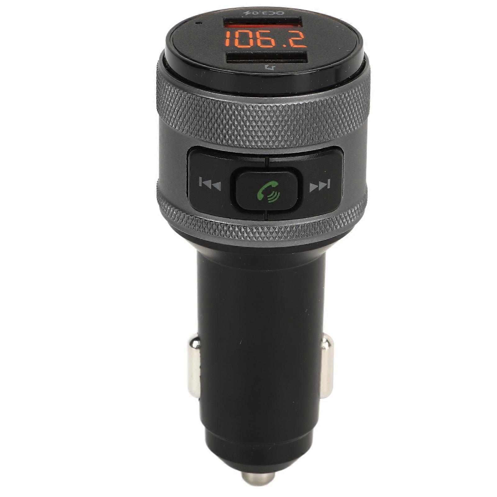Transmetteur FM Bluetooth QC3.0, charge rapide, suppression du bruit CVC, appels mains libres, lecteur de musique pour voiture