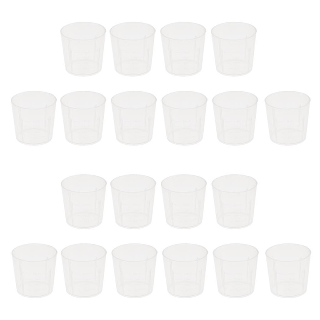 20pcs 20ml Plastic Mini Lab Cylinder Measuring Cup with Scale for Reptile