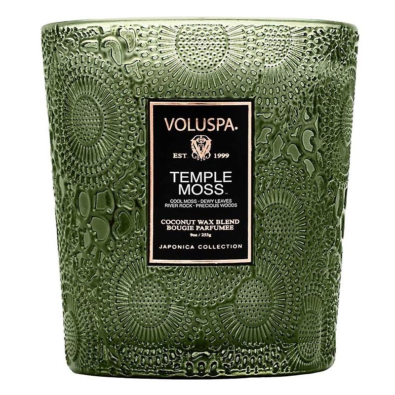 Voluspa Boxed Strukturierte Glaskerze Tempelmoos 184g