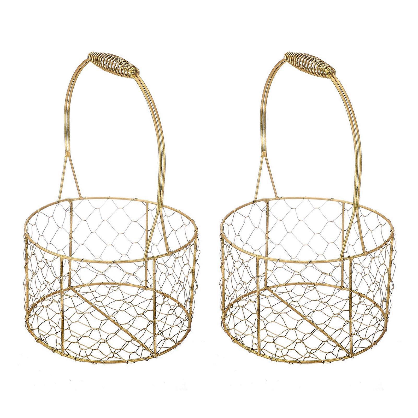 الحرف الذهبية الحديد اليدوية هدية زهرة سلة محمولة زهرة سلة زهرة حزمة سلة التعبئة والتغليف