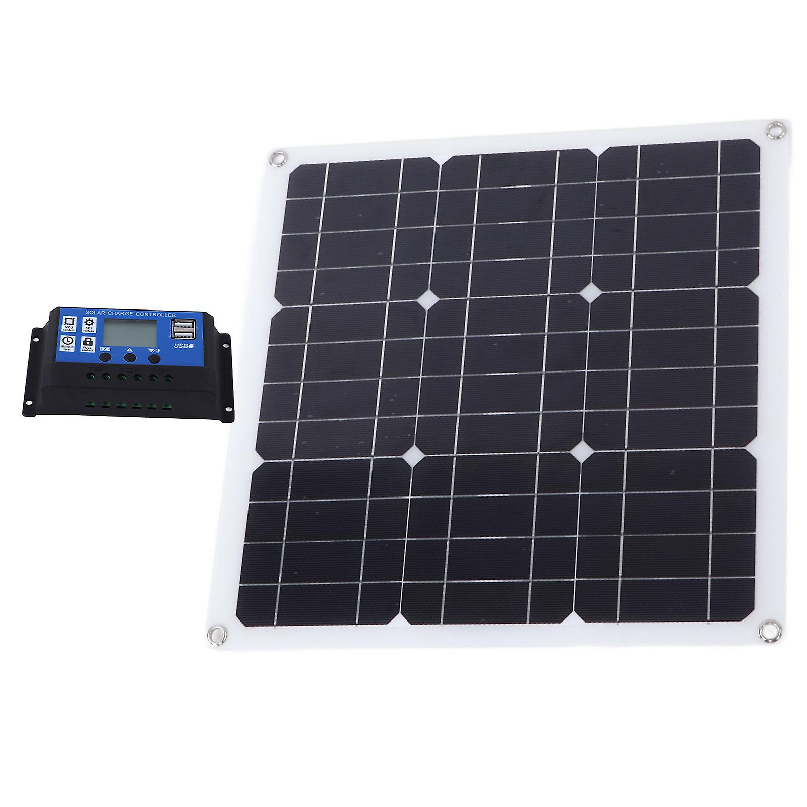 30W Solar Panel Kit Dual USB DC Output Solar Cells 100A Controller for Car Battery Boat