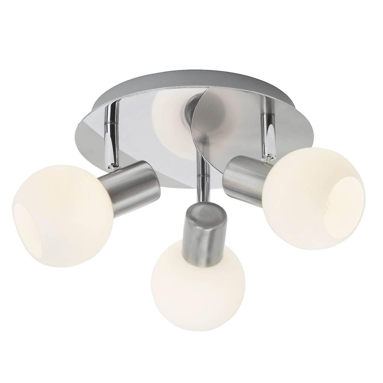 BRILLIANT Tiara 3-bulb spotlight, iron/white | 3x D45, E14, 40W, suitable for drop lamps (not included)