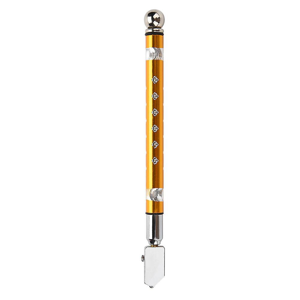 Portable Glass Cutter Wheel with Non-Slip Handle for 3-15mm Glass Cutting (Gold)