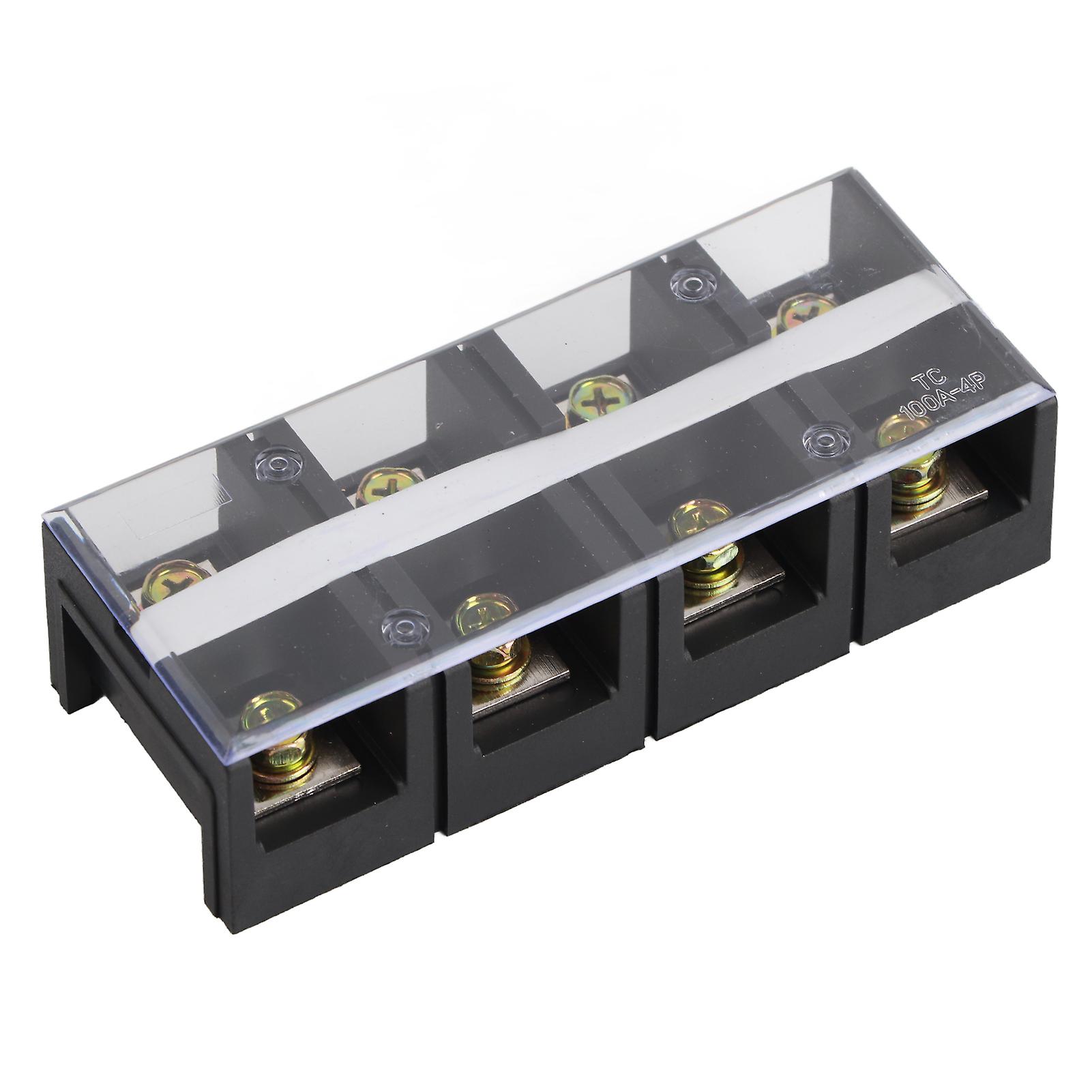 1pcs Terminal Strip 100A 600V TC Fixed Type PC Red Copper Dual Row Screw Terminal Block for Distribution Systems