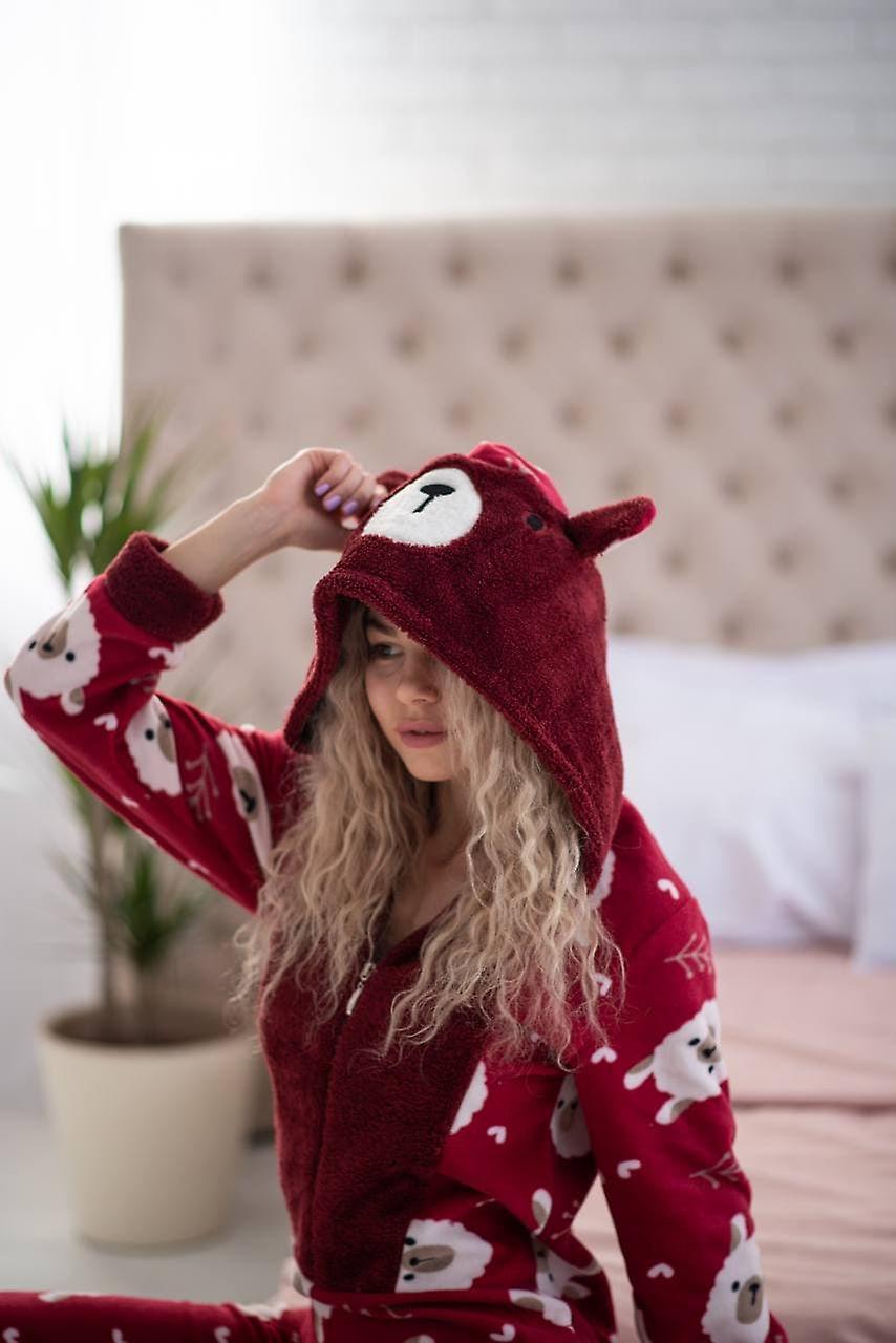 Women's Pajamas Jumpsuit (kugurumi) With A Pocket On The Bottom