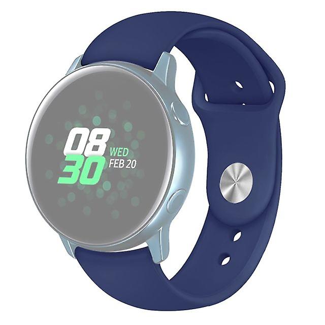 Solid Colour Silicone Watch band for Galaxy Watch Active 2 Size L Blue