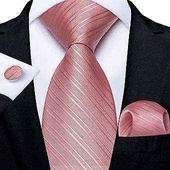 new designer striped silk classic ties for men wedding accessories gift for men tie pocket set square cufflinks