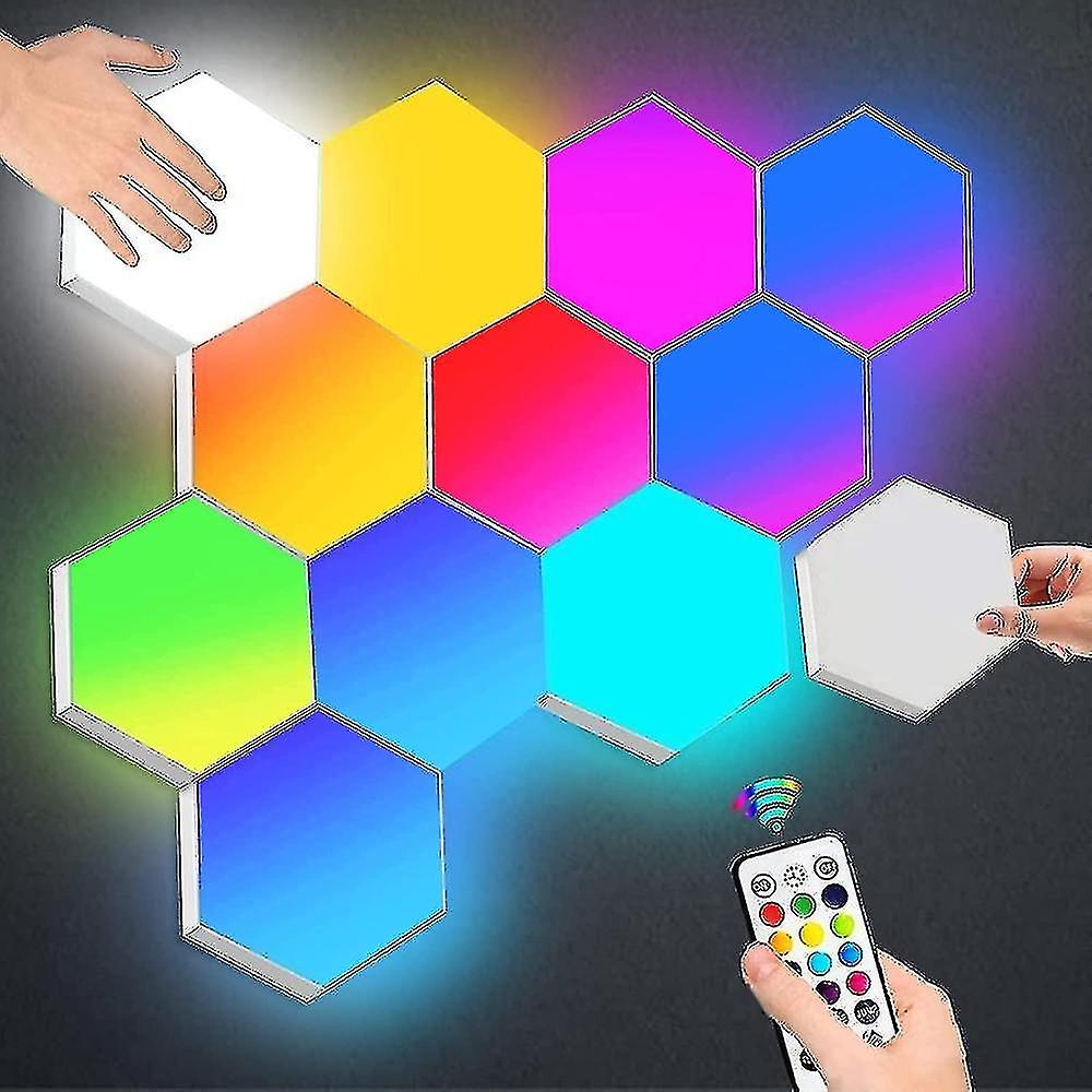 2023 Hexagonal Light Strip Remote Control, Smart LED Wall Light Panel Touch Sensitive RGB Mood Light