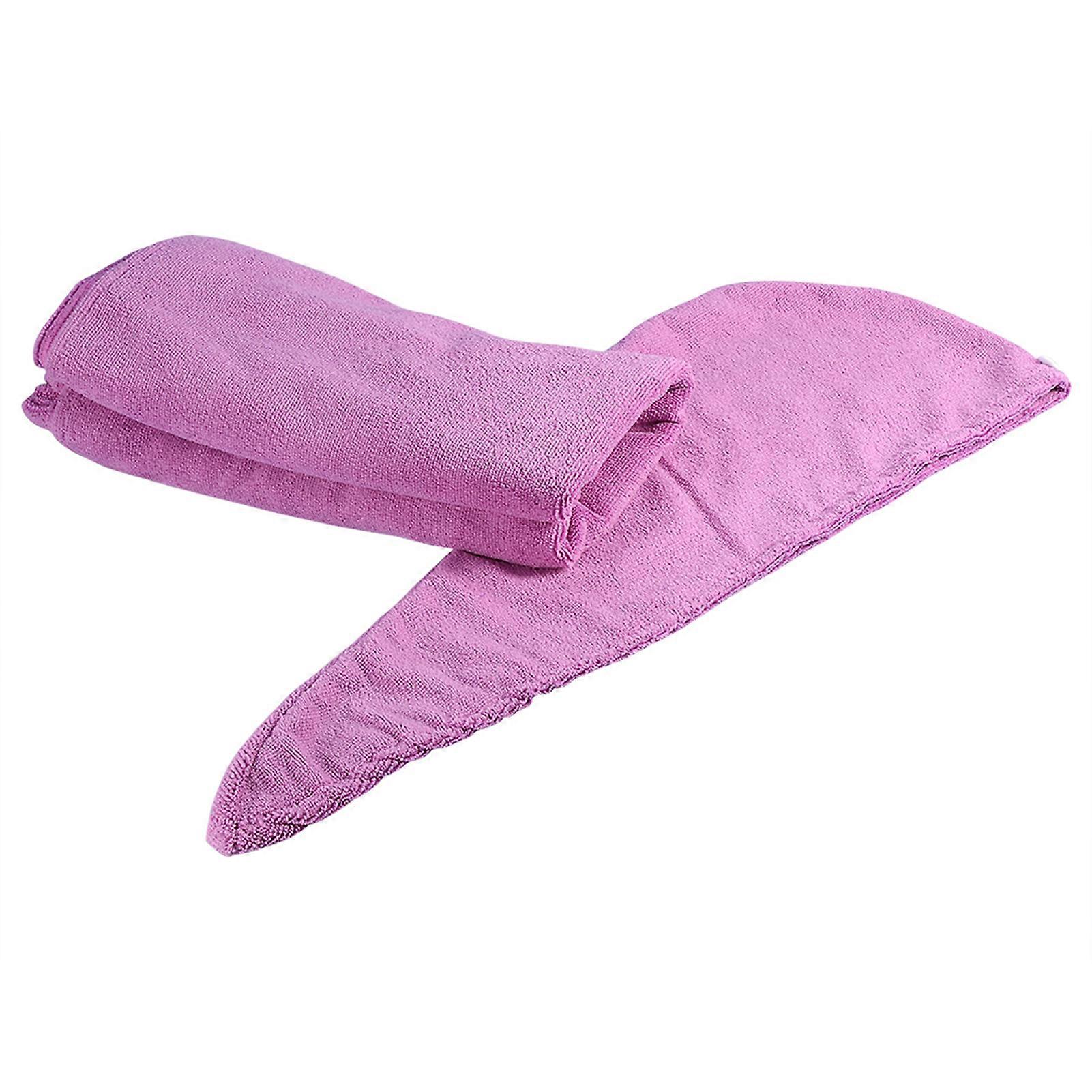 Ensemble de bain spa doux pour femme, peignoir, serviette et bonnet de séchage rapide (violet)