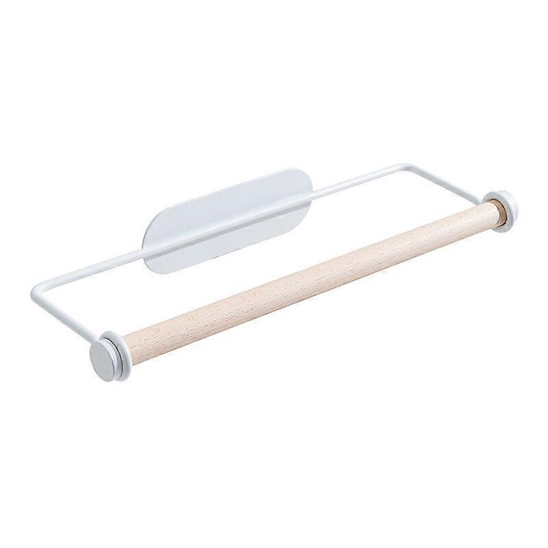 Kitchen Rag Lazy Rag Roll Paper Hanger Paper Towel Storage Rack (White)-