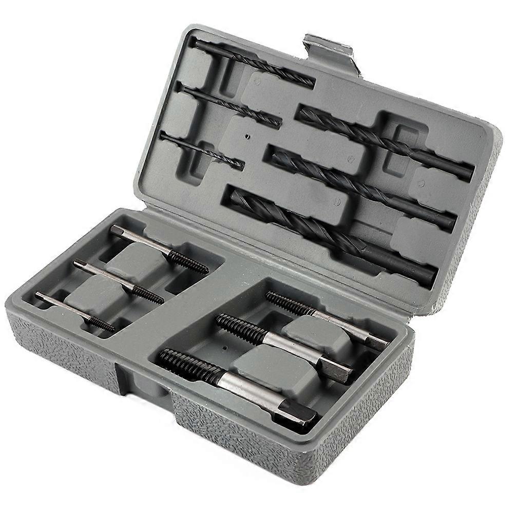 12Pcs Easy Out Rigid Screw Extractor Drill Bits Guide Set Broken Bolts Removing Fastener Tool E2U523
