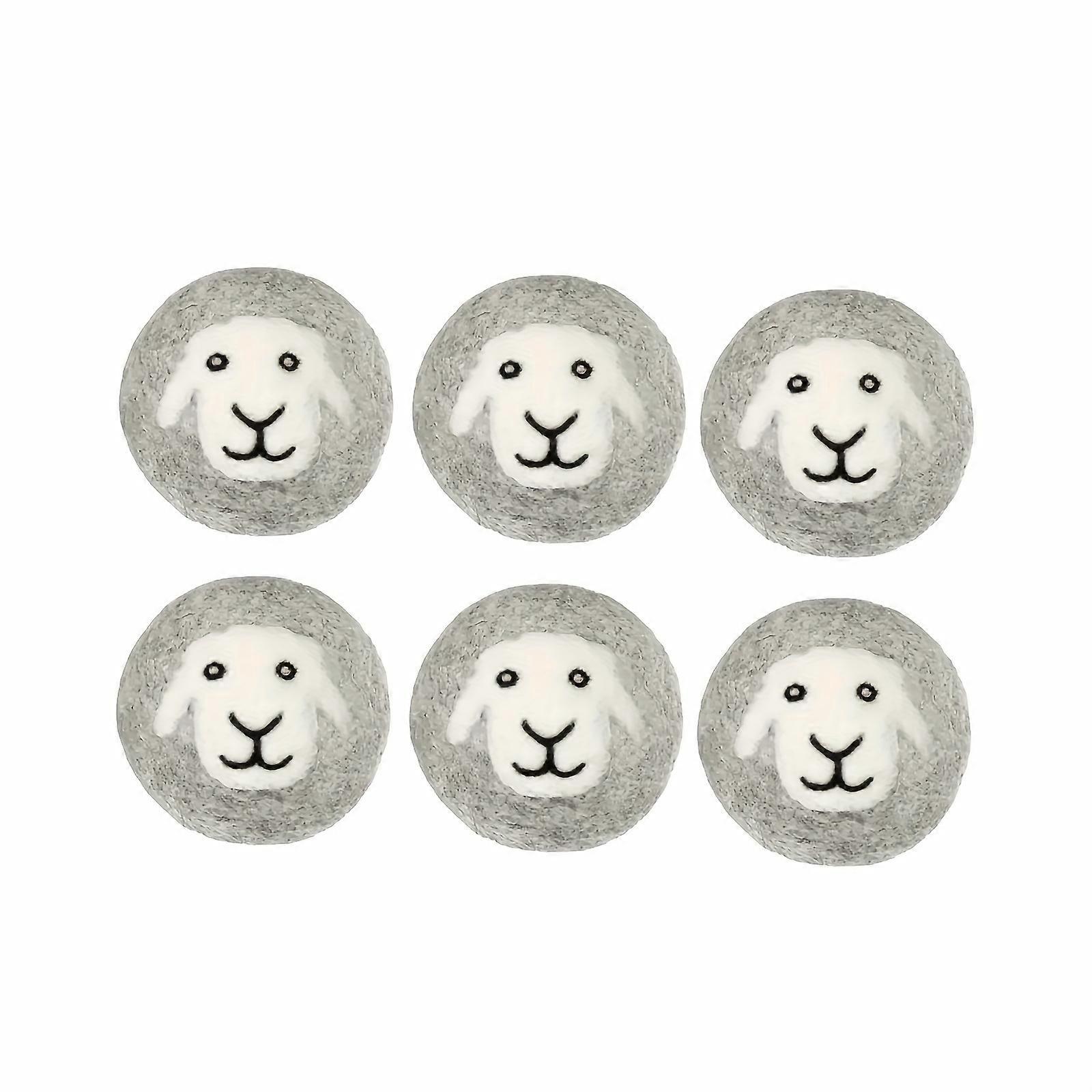 3/6pcs Wool Dryer Balls, Organic Premium Wool Balls For Dryer, Reusable Natural Fabric Softener For Laundry, Grey Sheep Laundry Balls For Dryer