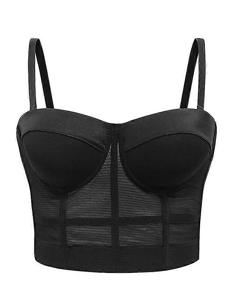 Sexy Mesh Bra Push Up Bralet Women's Tube Top Corset Bustier Club Party Crop Top Lingerie