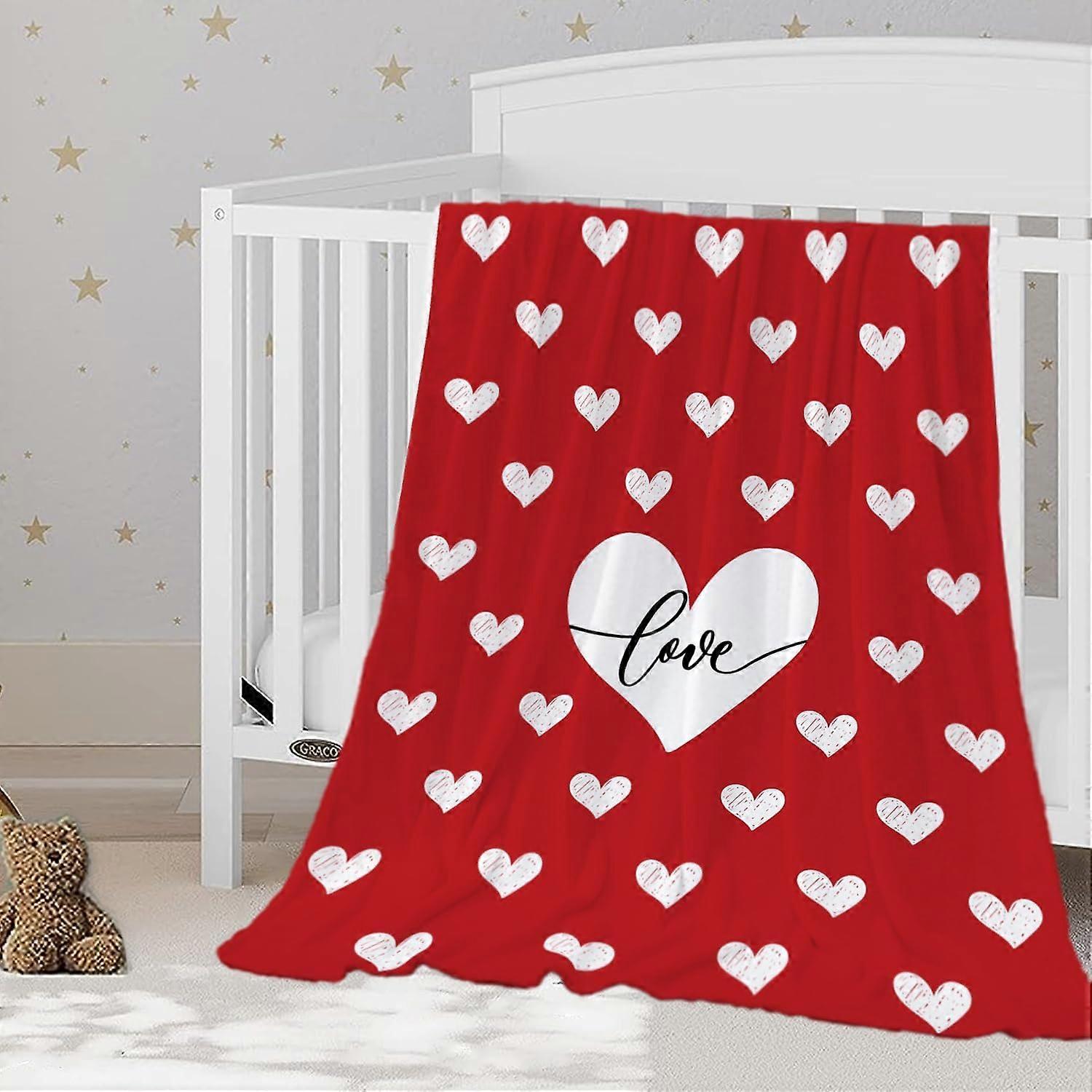 Valentines Day Baby Throw Blanket Small Red Love Heart Blanket Girlfriend Wife Couple Wedding Gift Soft Cozy Lightweight Fuzzy Plush Fleece Blankets a