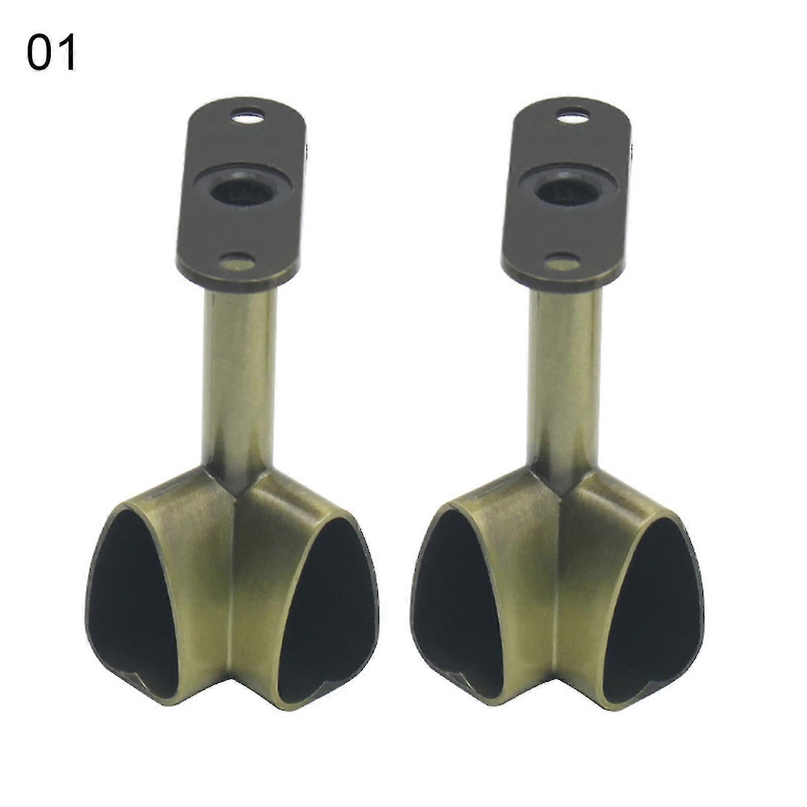 2pcs Alloy Ceiling Mounted Bracket Corner Wardrobe Rod Clothes Rail Lever Holder