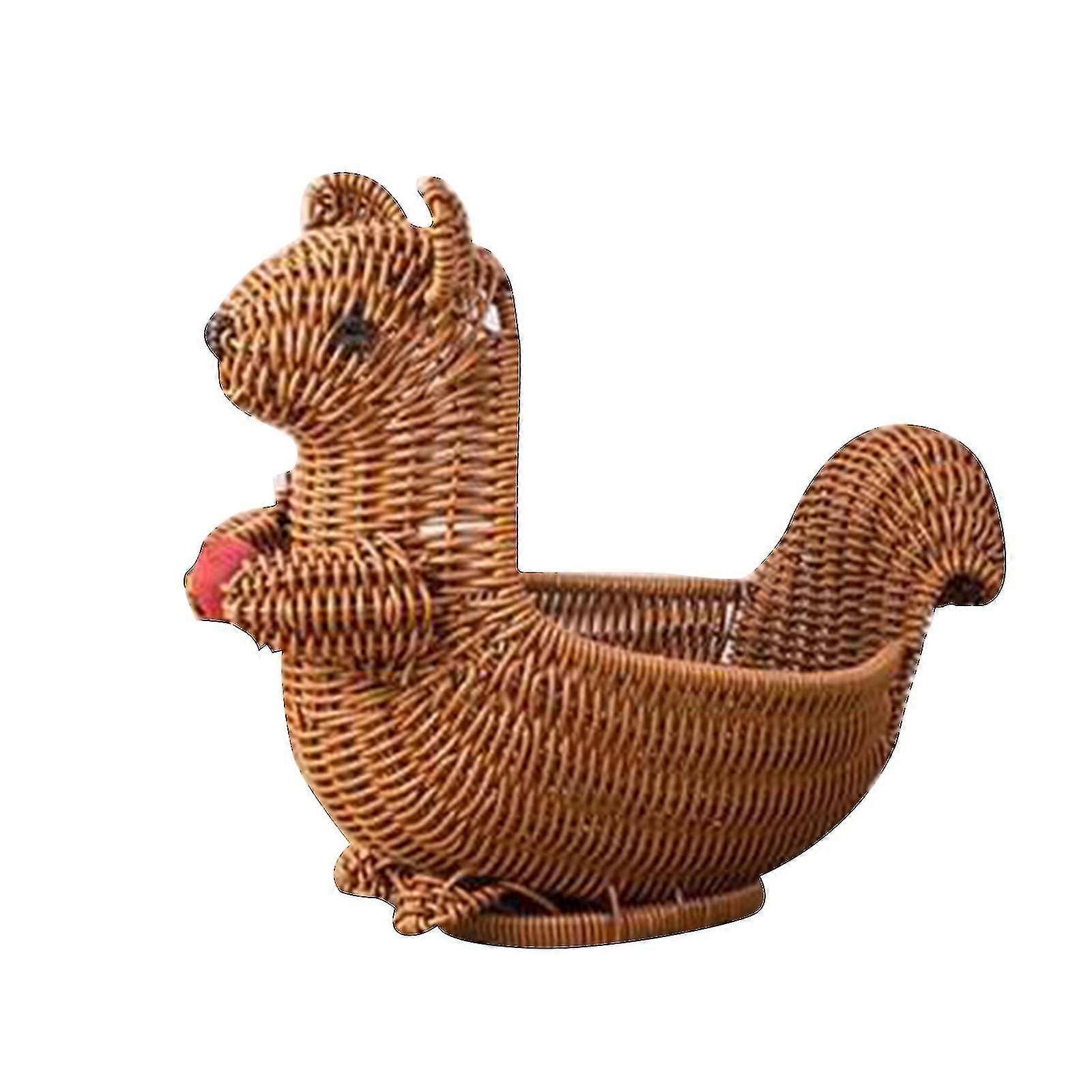 Squirrel Rattan Woven Fruit Basket