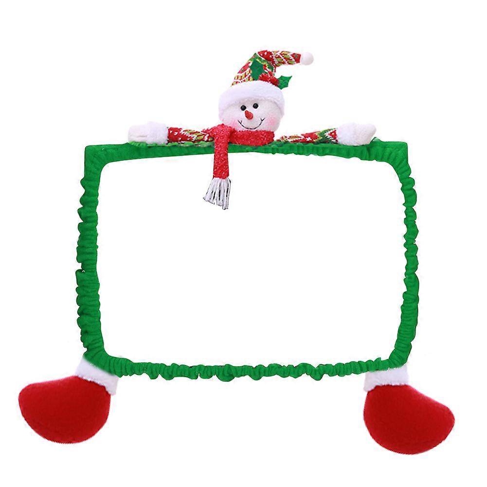 3D Christmas Cartoon 19-27inch Computer PC Monitor Display Frame Protective Case CoverSnowman