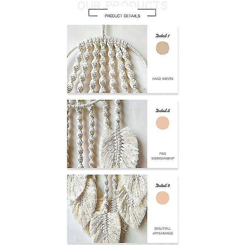 Wall Hanging Tapestry Hand-woven Bohemia Style Layer Wave Macrame-a