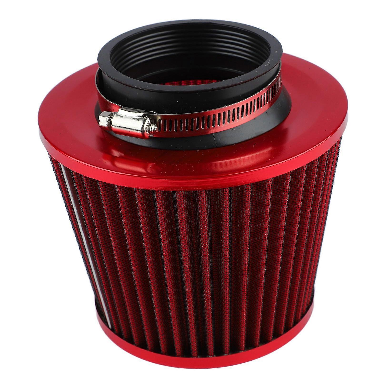 Car Air Filter High Flow Powerful Filtration 16 Radial Shaped Bracket Air Intake Filter for Vehicle Red