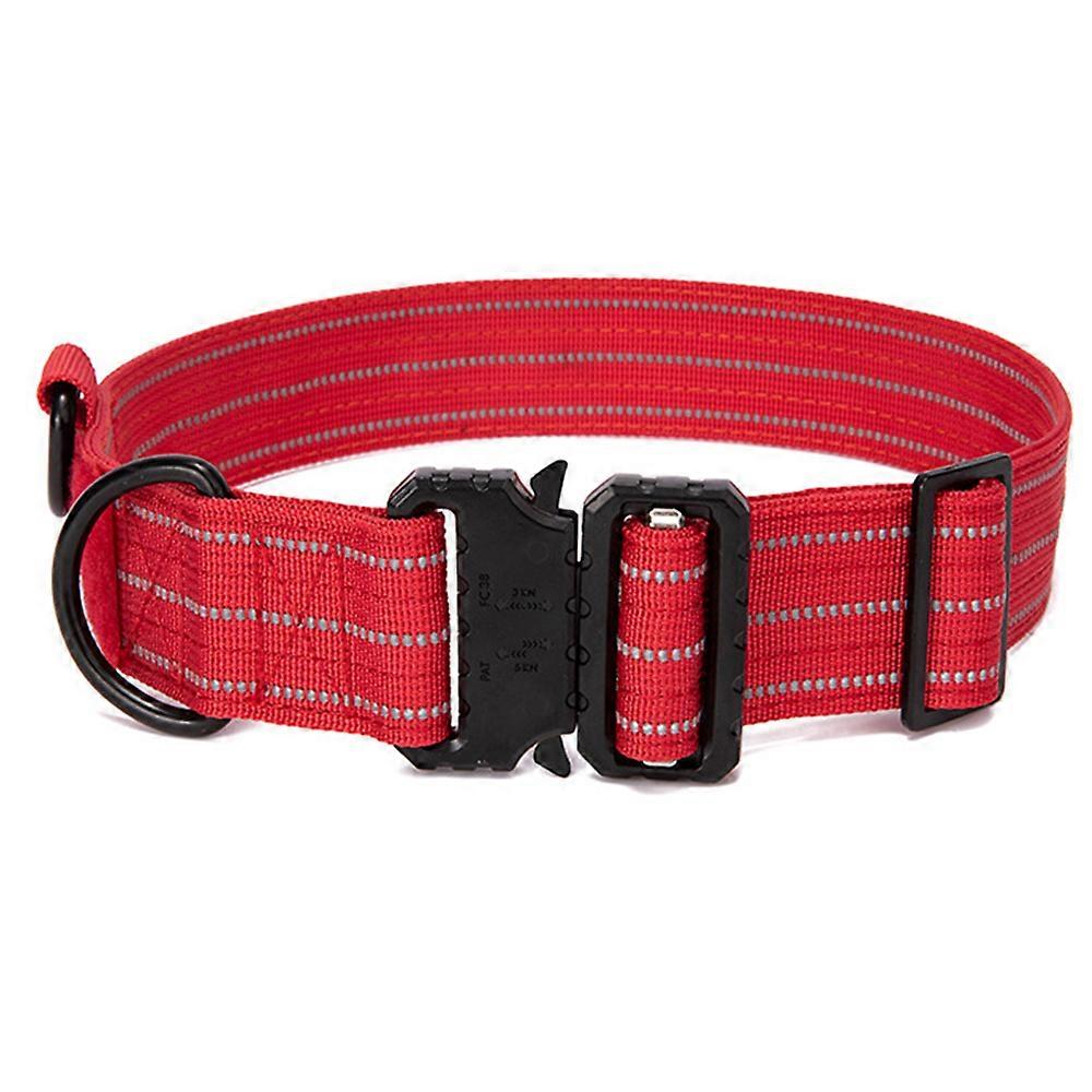 Wide military dog collar strap control handle with adjustable