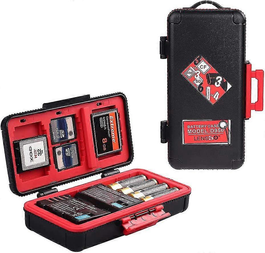 Camera Battery Memory Card Case, Memory Card Hard Protector Case Water-resistant Anti-shock Compact Camera Battery Card Storage Box For 3 Camera Batte